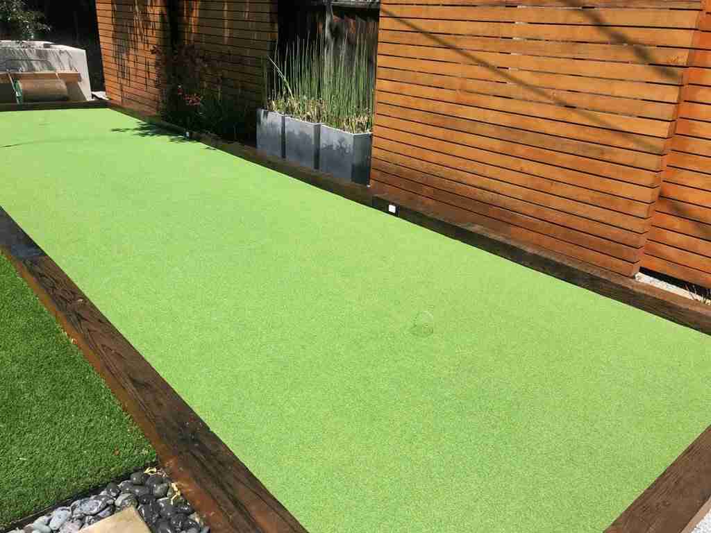 A level platform cut into a slope